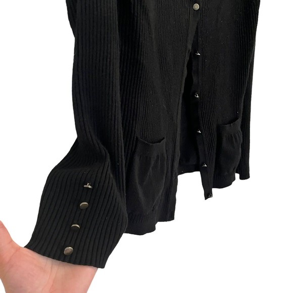 Dressbarn Women's Size XL Sweater Cardigan Long Sleeves Ribbed Button Details - Picture 3 of 6